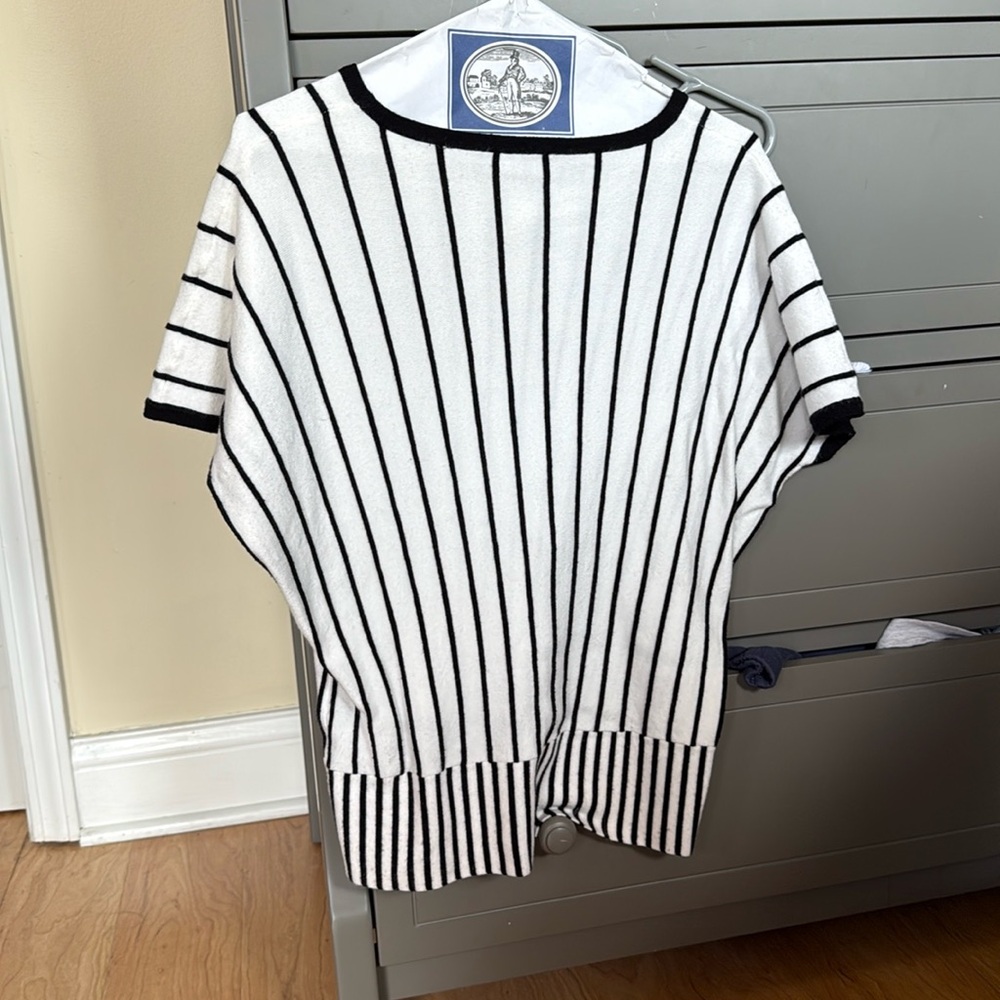 T Tahari Women's Striped Dolman Short-Sleeve Sweater